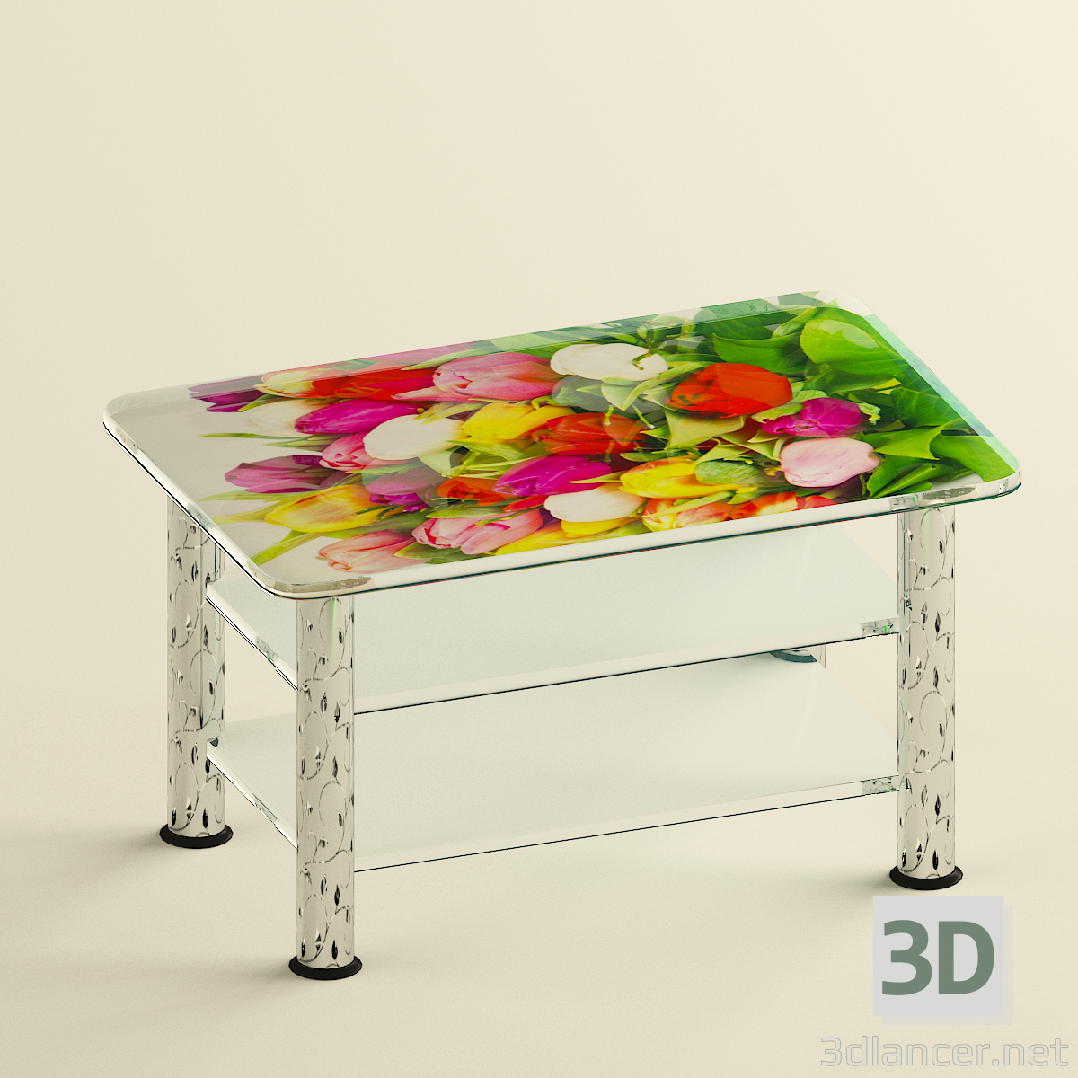 modèle 3D Table basse en verre - preview