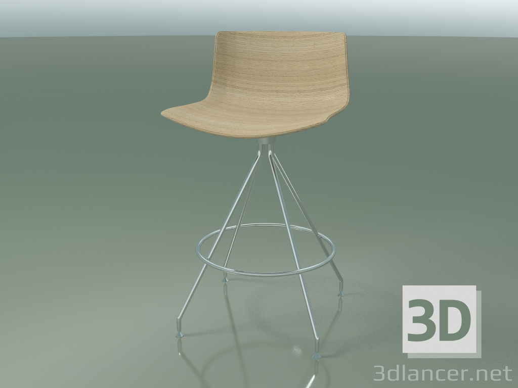 3d model Silla de bar 0492 (sin tapizado, roble blanqueado) - vista previa