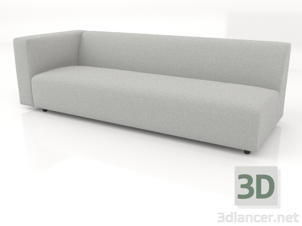 3d model 2-seater sofa module (L) 223x90 with an armrest on the left - preview