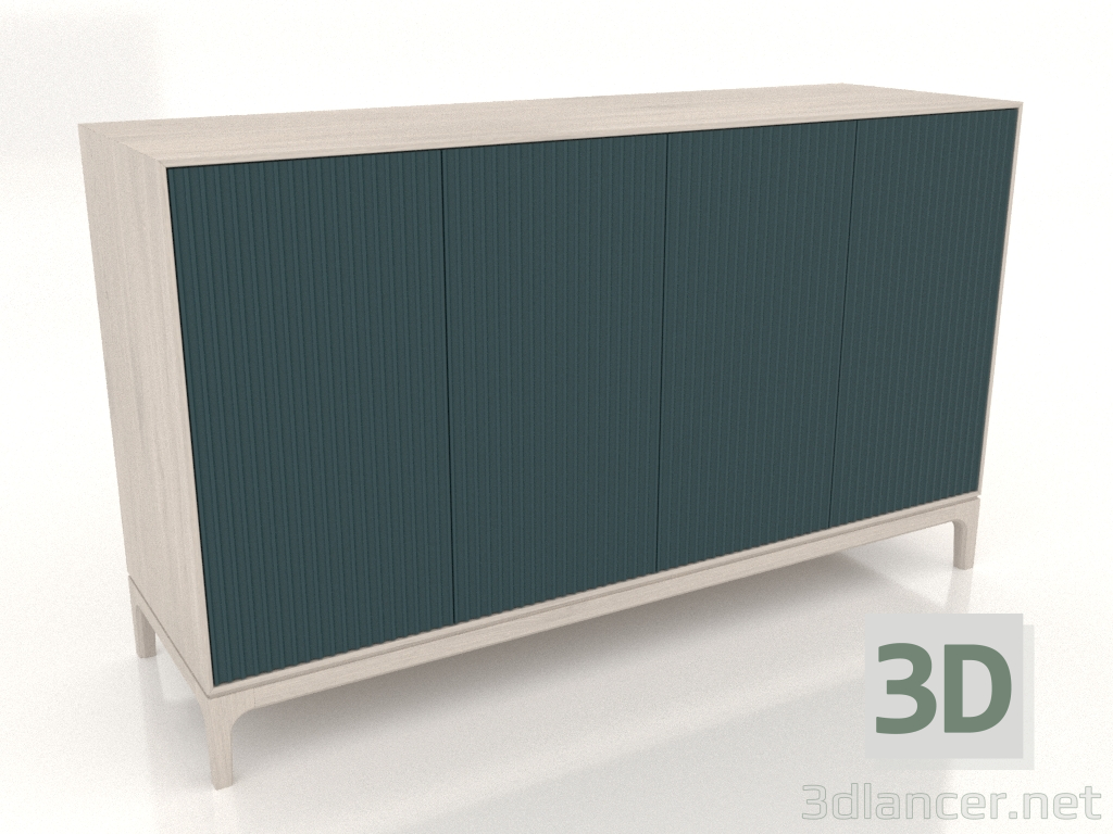 Modelo 3d Móvel de TV FARGO com fachadas fresadas 1600x500x950 mm (onda do mar, carvalho branqueado, opção 1) - preview