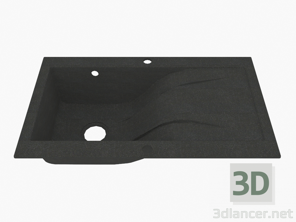 modèle 3D Lavabo, 1 bol avec égouttoir - Graphite Metallic Rapsodia (ZQR G113) - preview