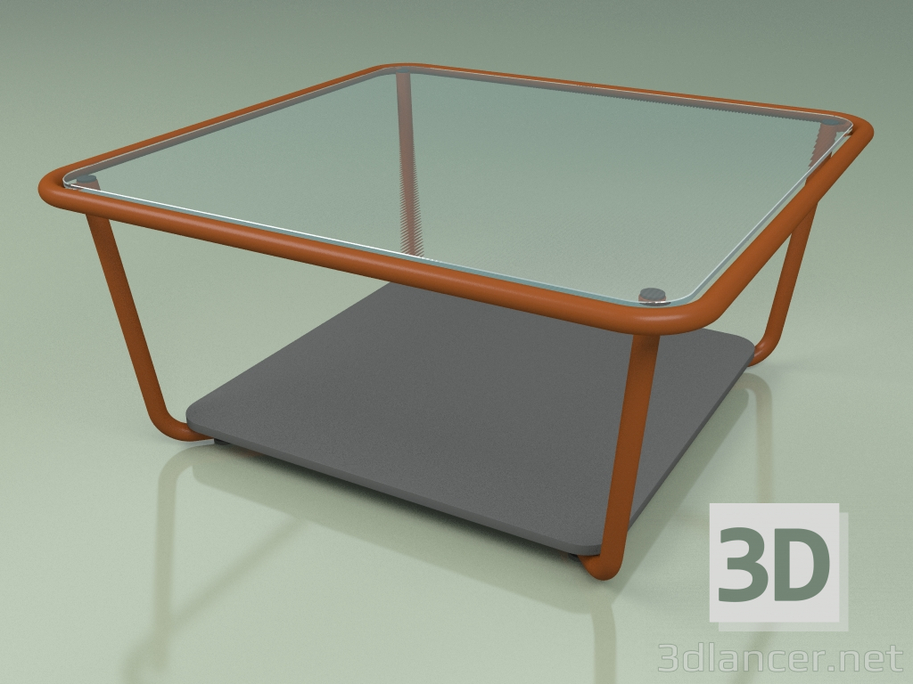 3D Modell Couchtisch 001 (Rippenglas, Metall Rost, HPL Grau) - Vorschau