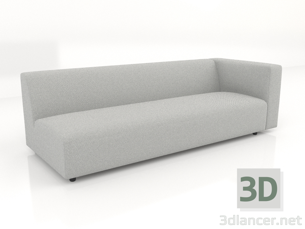 3d model Módulo sofá 2 plazas (L) 223x90 con reposabrazos a la derecha - vista previa