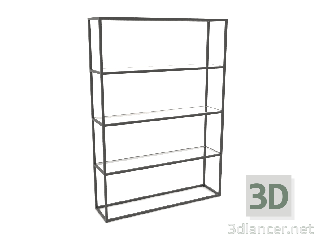 3D Modell Großes rechteckiges Regal (GLAS, 120x30x170) - Vorschau