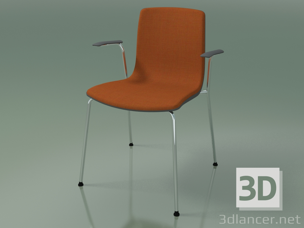 3d model Silla 3963 (4 patas metálicas, polipropileno, tapizado, con reposabrazos) - vista previa