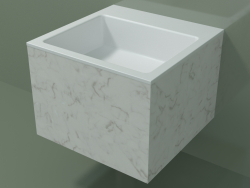 Lavabo suspendu (02R122302, Carrara M01, L 48, P 48, H 36 cm)