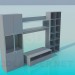 3d model Unidad de pared con soporte de la TV - vista previa