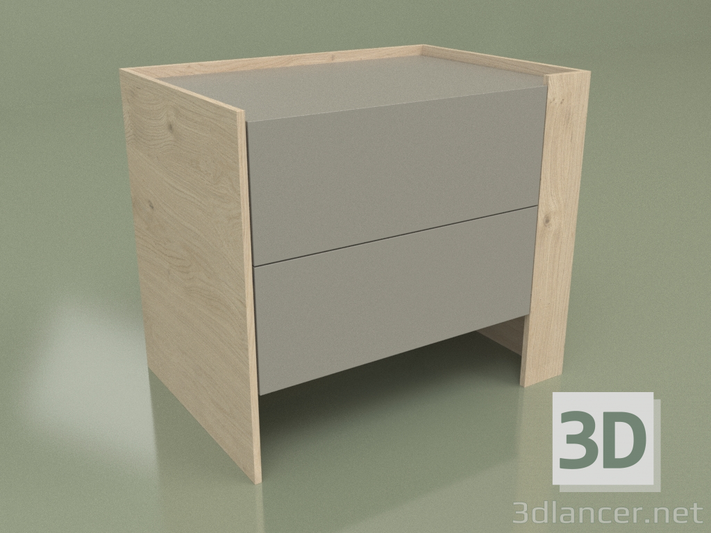 modello 3D Comodino CN 200 (Champagne, Grigio) - anteprima