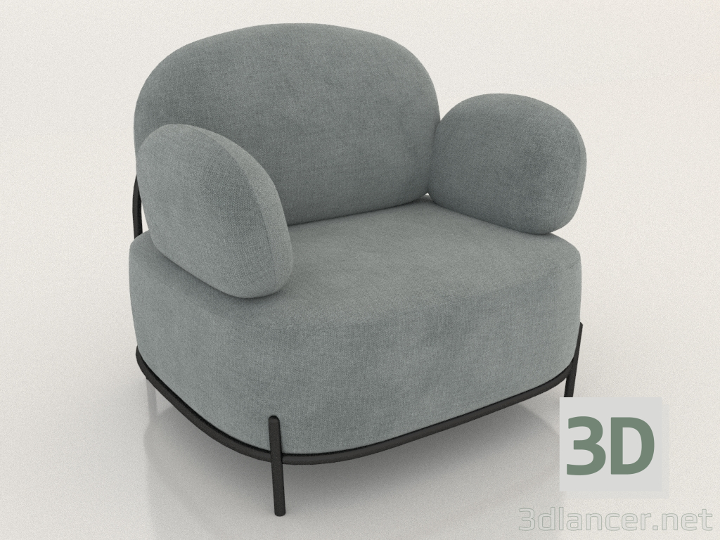 3d model Armchair Coco (blue) - preview