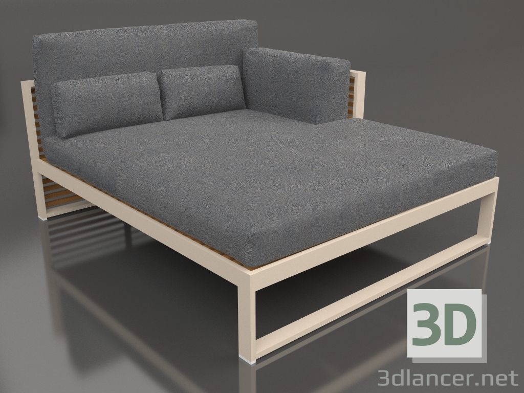 3d model Sofá modular XL, sección 2 derecha, respaldo alto, madera artificial (Arena) - vista previa