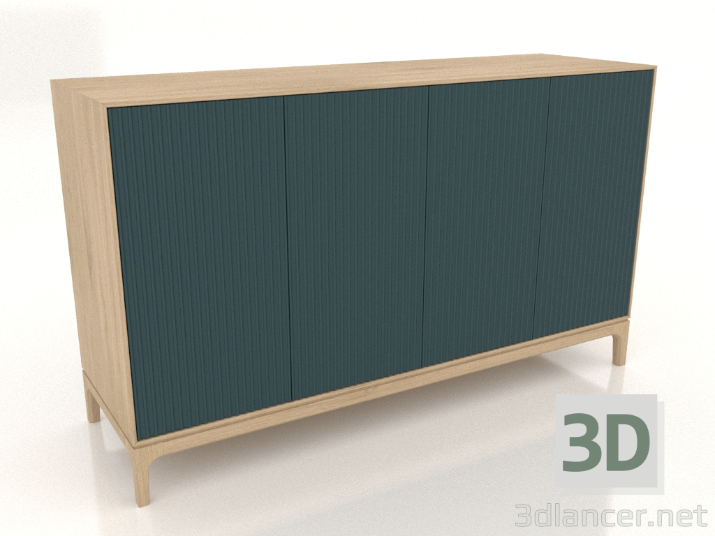 3d model Mueble de TV FARGO con fachadas fresadas 1600x500x950 mm (ola marina, roble aclarado, opción 1) - vista previa
