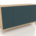 3d model Mueble de TV FARGO con fachadas fresadas 1600x500x950 mm (ola marina, roble aclarado, opción 1) - vista previa