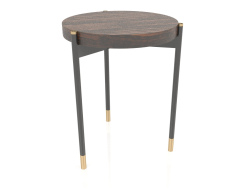 Side table, ebony veneer finish, black matte lacquer (H50 D39 cm)