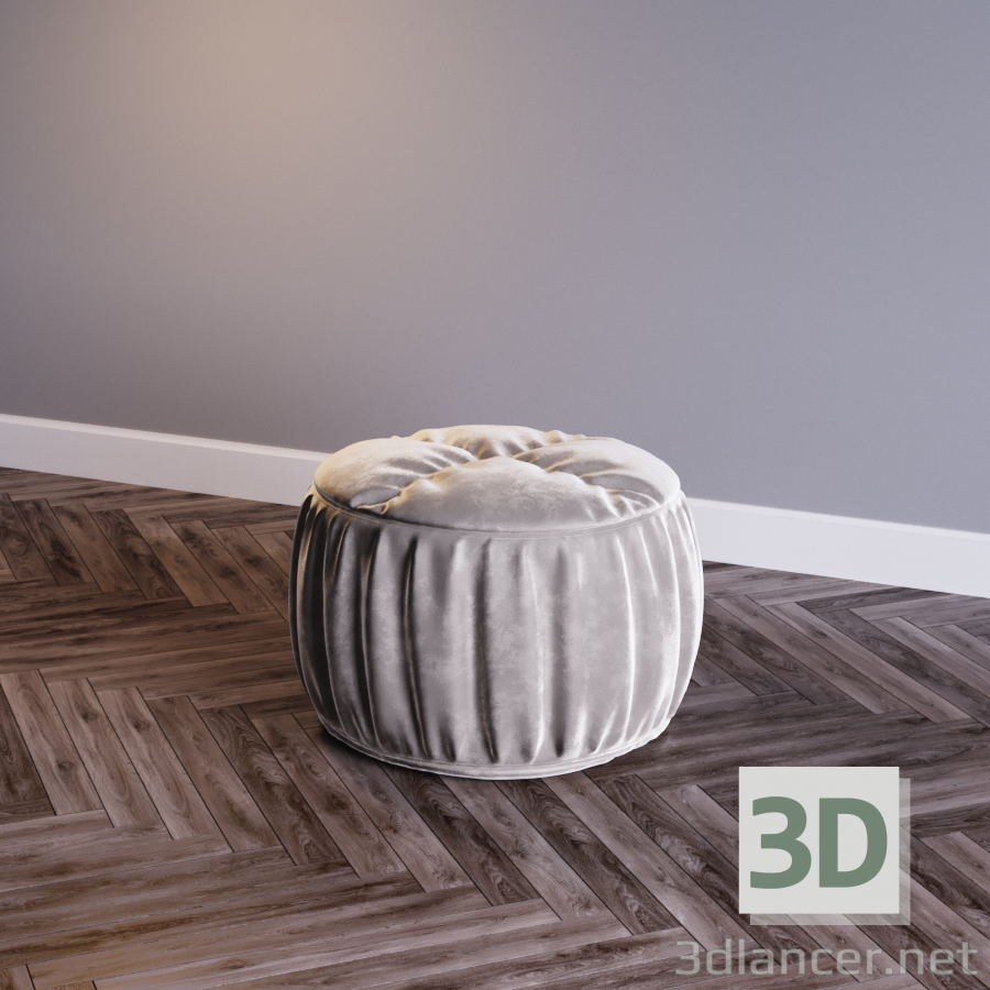 modèle 3D de puff Velour acheter - rendu