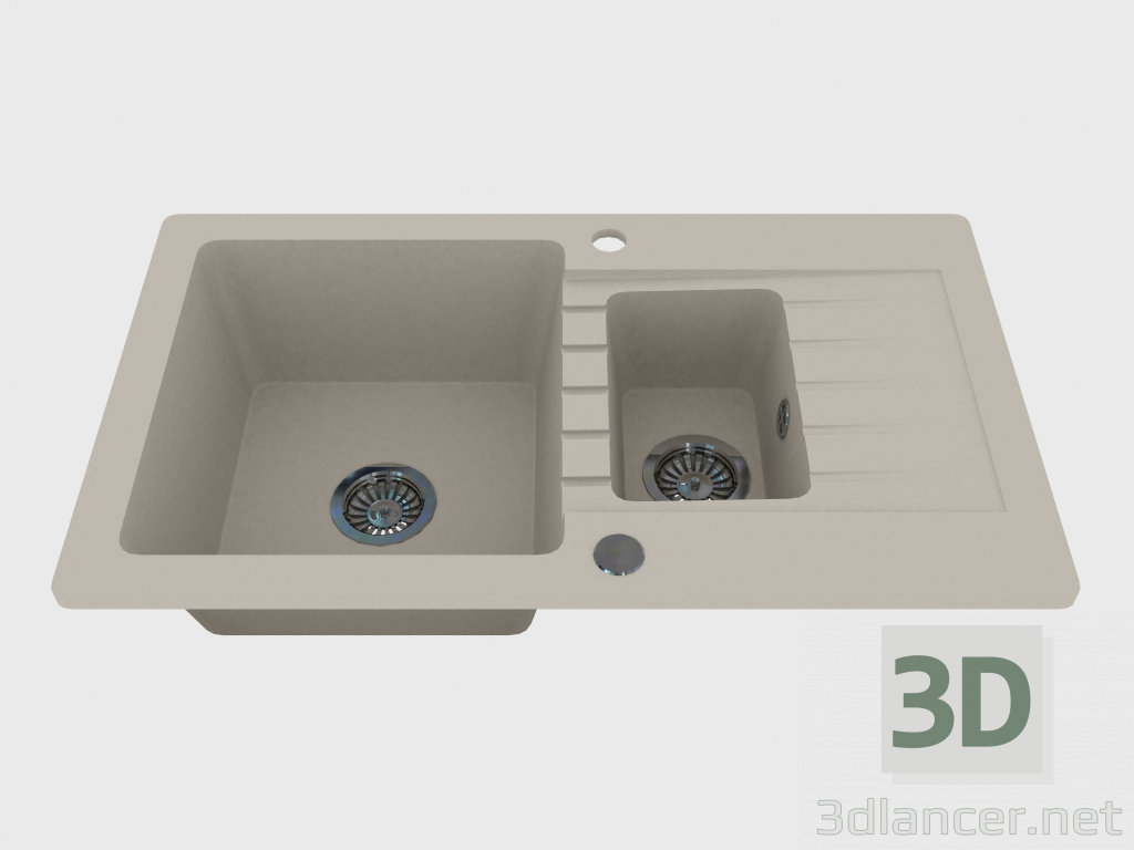 3d model Lavado, 1,5 cuencos con un ala para secar - alabastro Zorba (ZQZ A513) - vista previa