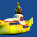 3d model Submarino amarillo - vista previa