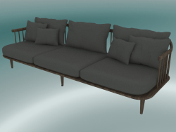 Sofa Triple Fly (SC12, 80x240 N 70cm, geräucherte geölte Eiche mit Hot Madison 093)