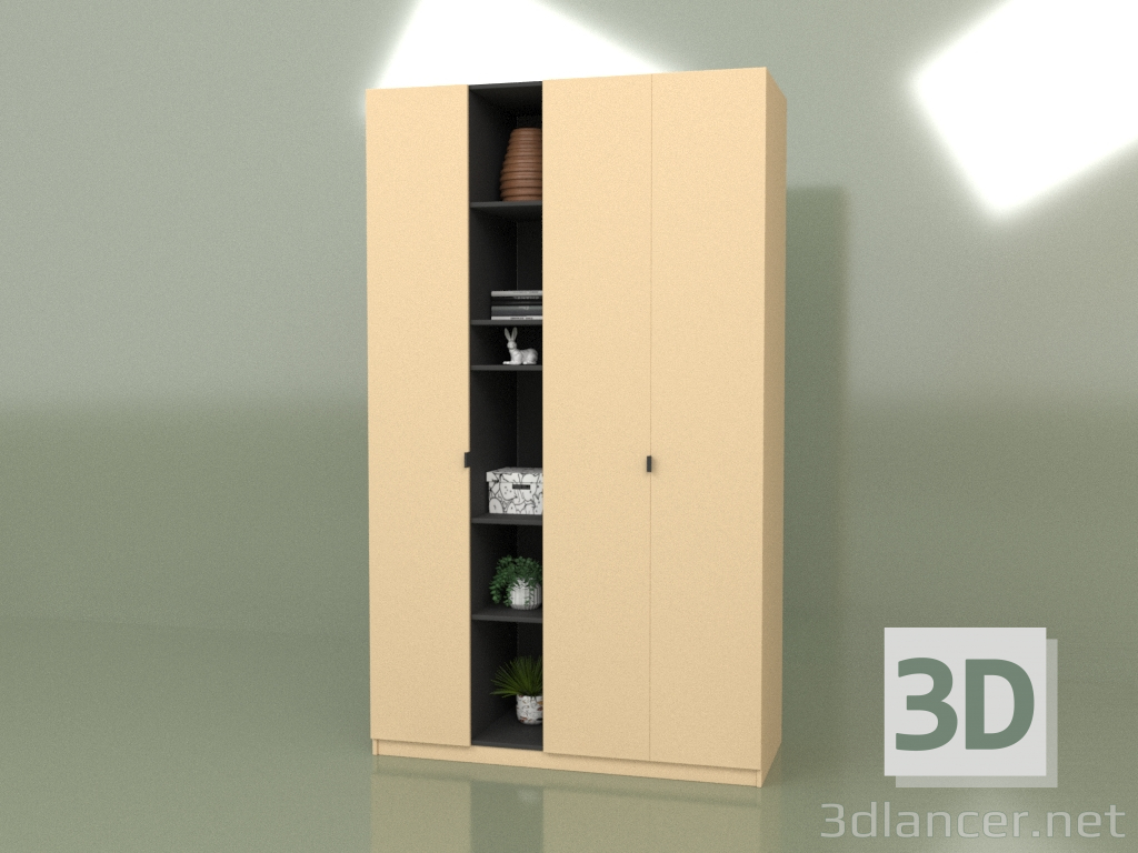 3D Modell Max Kleiderschrank mit dekorativen Regalen (10142) - Vorschau