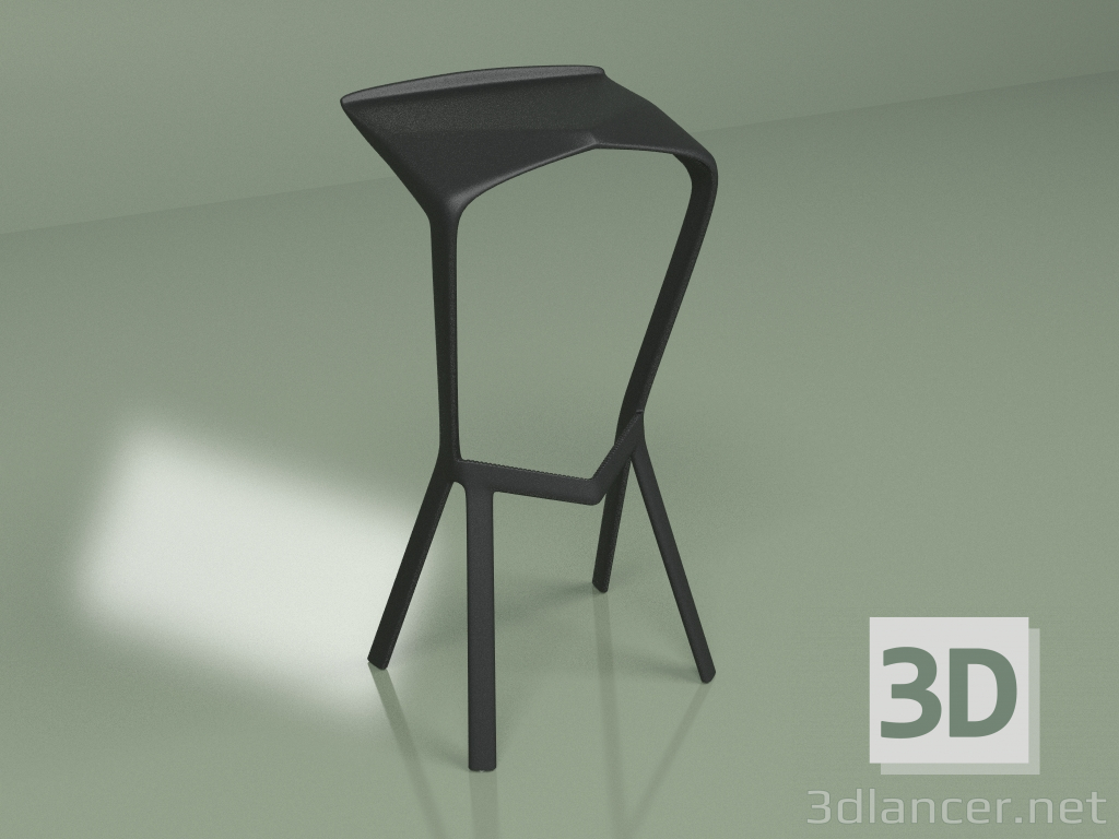 Modelo 3d Banco de bar Miura 2 (preto) - preview