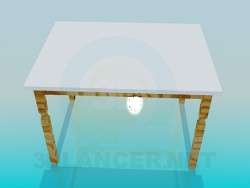 Table with wooden legs