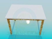 Table with wooden legs