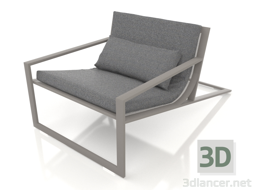 modèle 3D Fauteuil club unique (Gris quartz) - preview