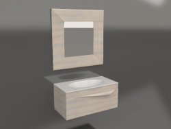 Bathroom cabinet with mirror (Pap-w.01.10.LIGHT+Pap-w.02.10.LIGHT)