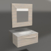 3d model Bathroom cabinet with mirror (Pap-w.01.10.LIGHT+Pap-w.02.10.LIGHT) - preview