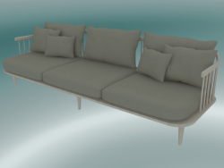 Sofa Fly Triple (SC12, 80x240 N 70cm, Eiche weiß geölt mit Hot Madison 094)