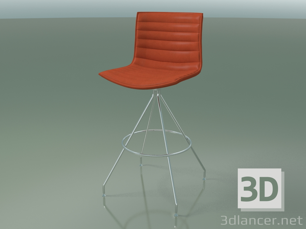 modello 3D Sedia da bar 0493 (con rivestimento in pelle) - anteprima