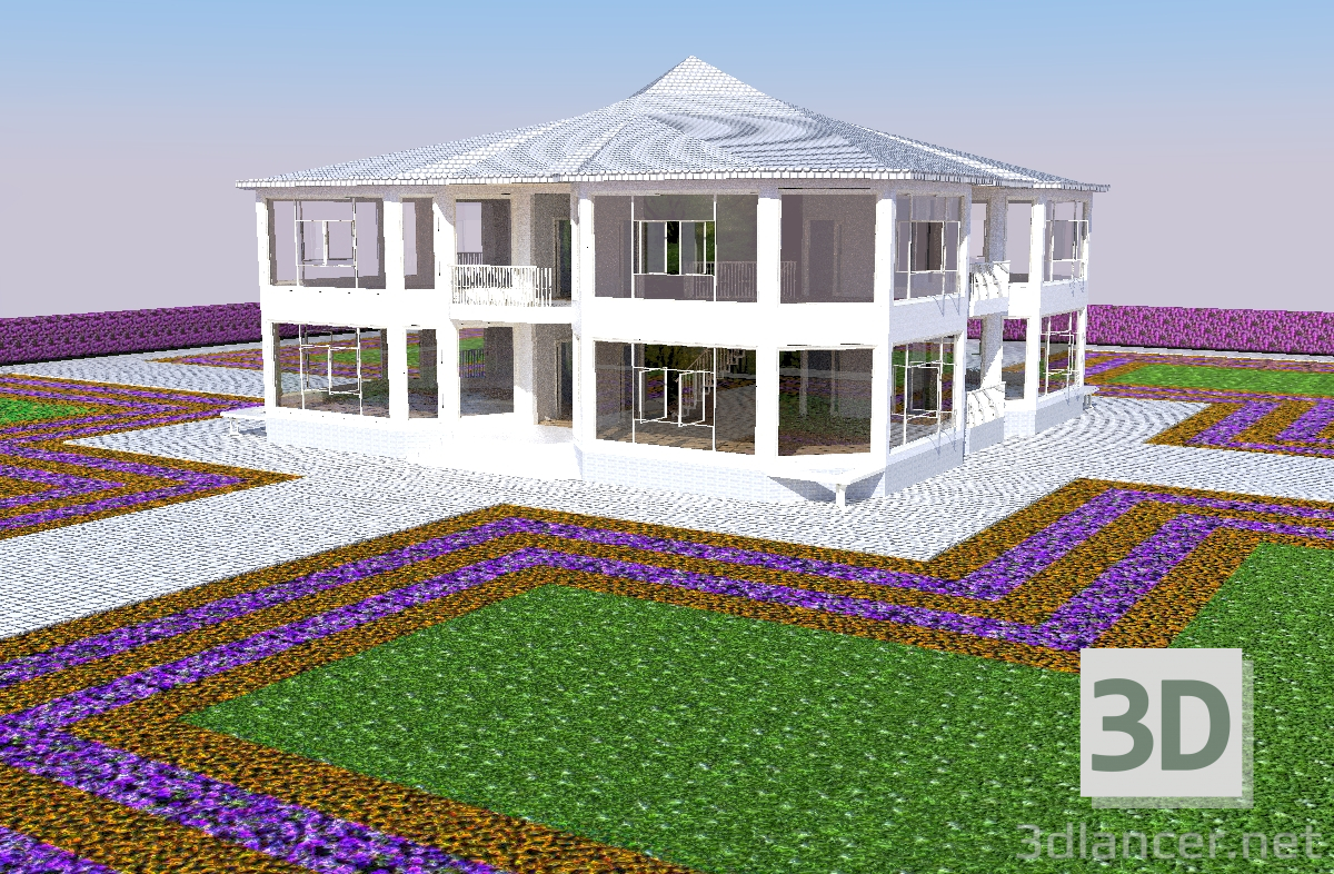 Modelo 3d Casa de dois andares - preview