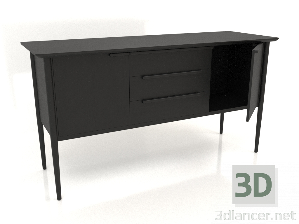 modello 3D Armadio MC 01 (con anta socchiusa) (1660х565х885, legno nero) - anteprima