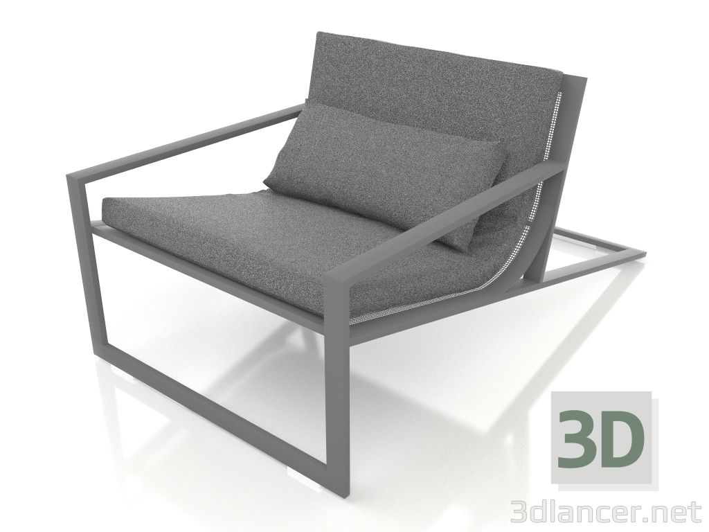 modèle 3D Fauteuil club unique (Anthracite) - preview