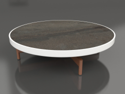 Round coffee table Ø90x22 (White, DEKTON Radium)