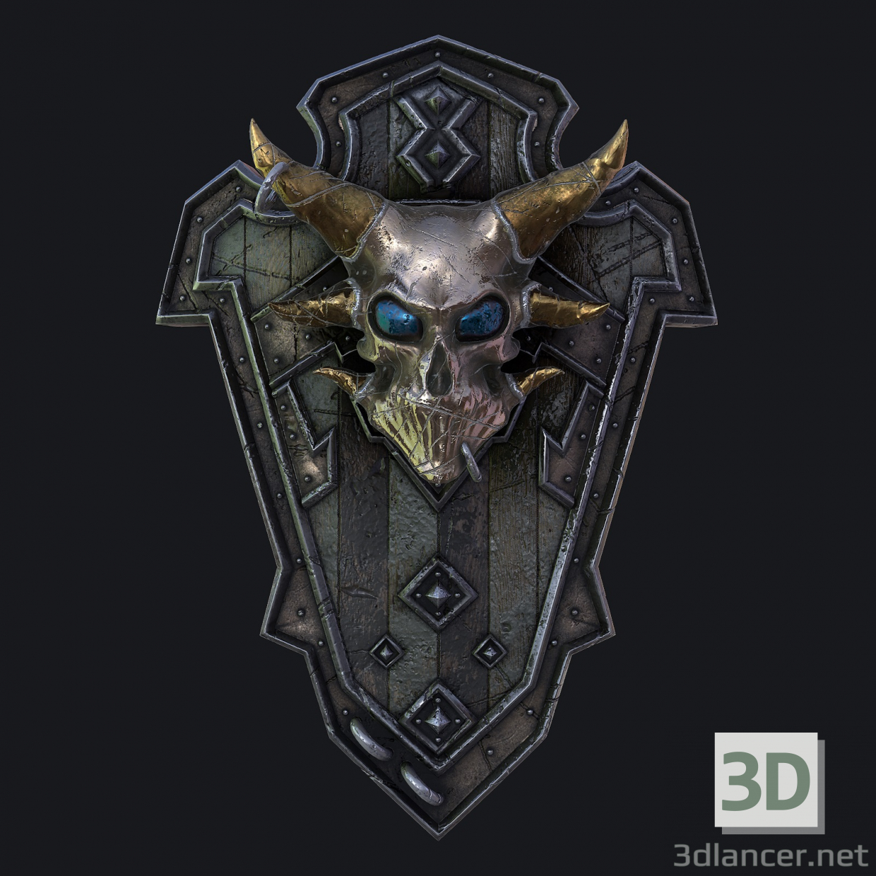 3d Fantasy shield 3 3d model модель купить - ракурс