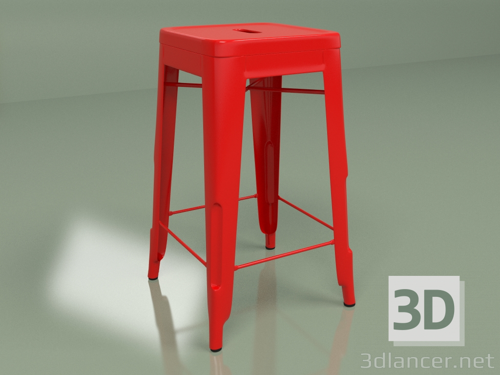 modello 3D Sedia semi-bar Marais Color 2 (rosso) - anteprima