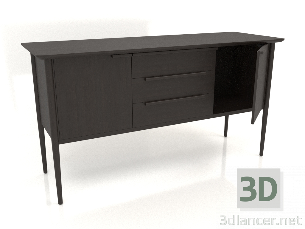 3D Modell Schrank MC 01 (mit angelehnter Tür) (1660х565х885, Holzbraun dunkel) - Vorschau