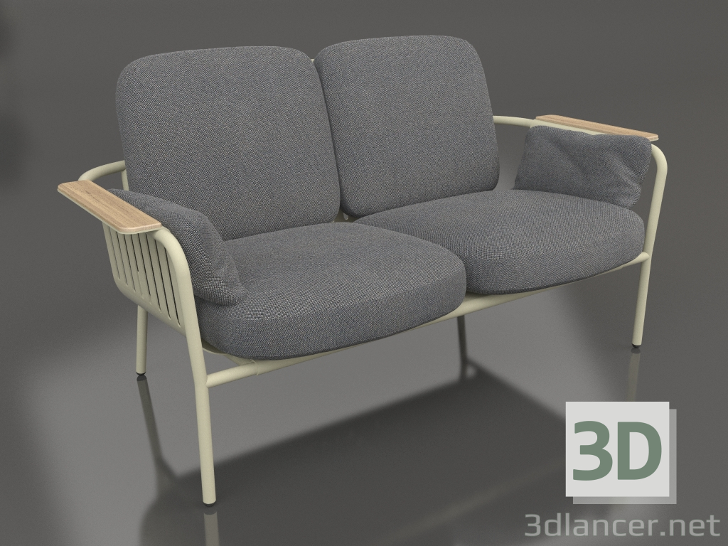 3D Modell 2-Sitzer-Sofa (Gold) - Vorschau