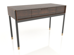 Coiffeuse, placage ébène, laque noire mate (124,2 x 55 x 78 cm)