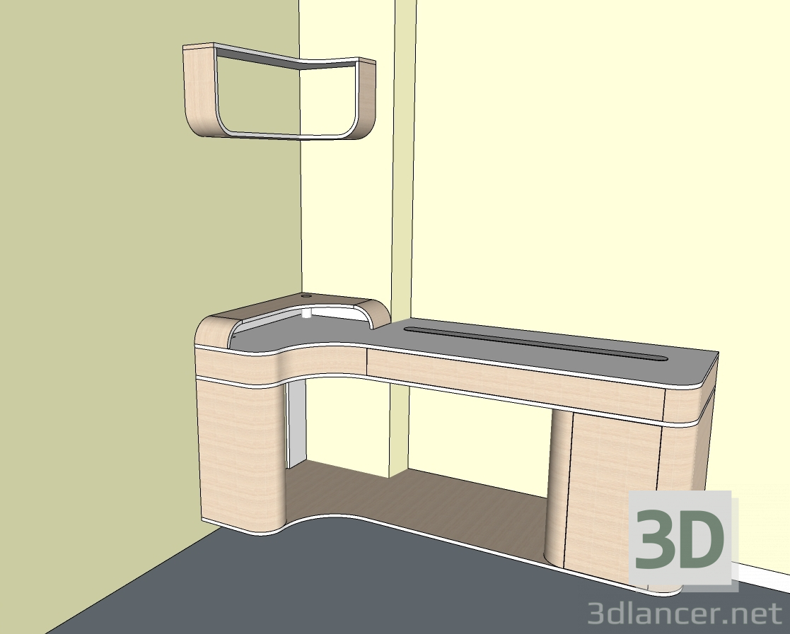 modèle 3D Table de travail - preview