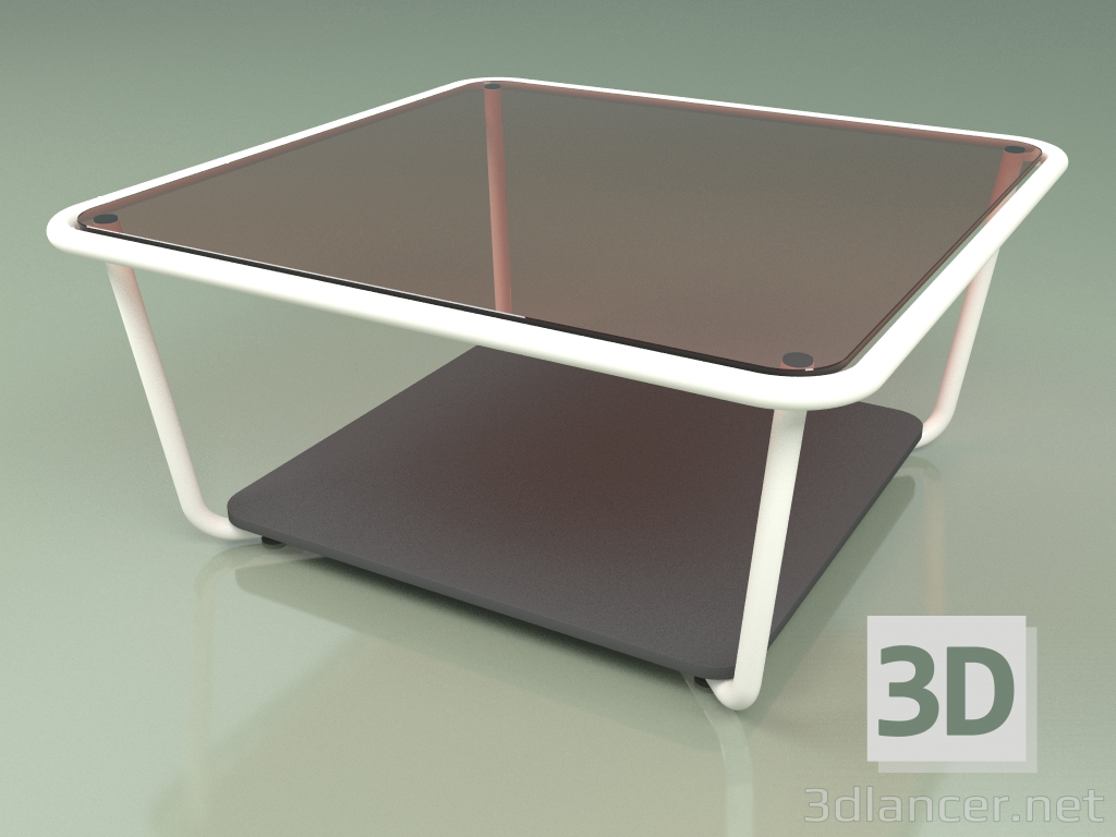 3d model Mesa de centro 001 (vidrio bronceado, metal Milk, HPL gris) - vista previa