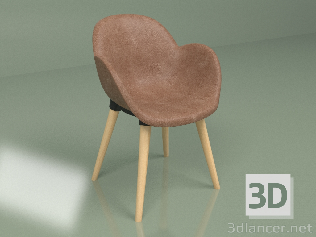 3d model Silla Patchwork (marrón) - vista previa