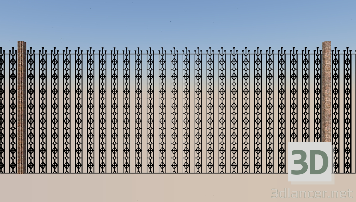 3D Modell Zaun - Vorschau