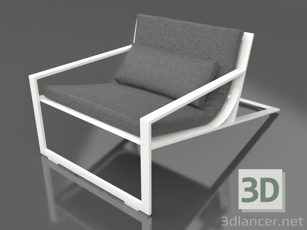 modèle 3D Fauteuil club unique (Blanc) - preview