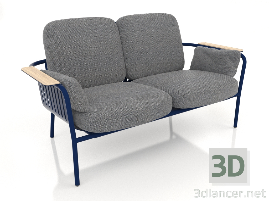 3d model 2-seater sofa (Night blue) - preview