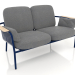 3d model 2-seater sofa (Night blue) - preview