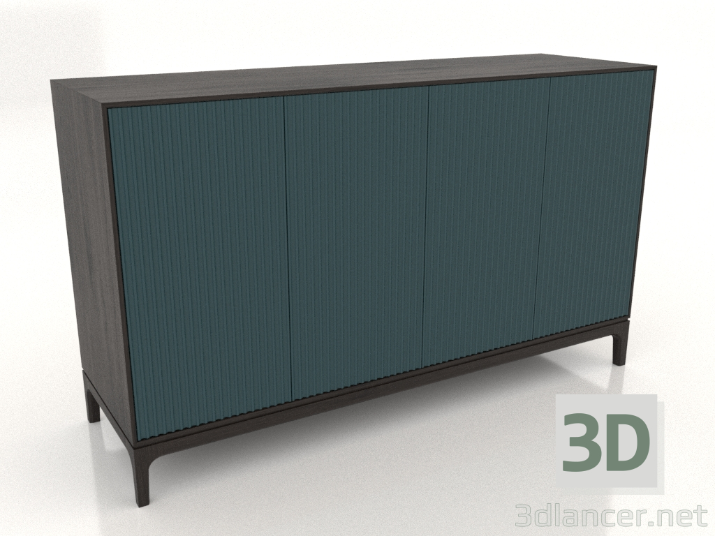 3d model Mueble de TV FARGO con frontales fresados 1600x500x950 mm (ola marina, roble wengué, opción 1) - vista previa