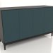 3d model Mueble de TV FARGO con frontales fresados 1600x500x950 mm (ola marina, roble wengué, opción 1) - vista previa