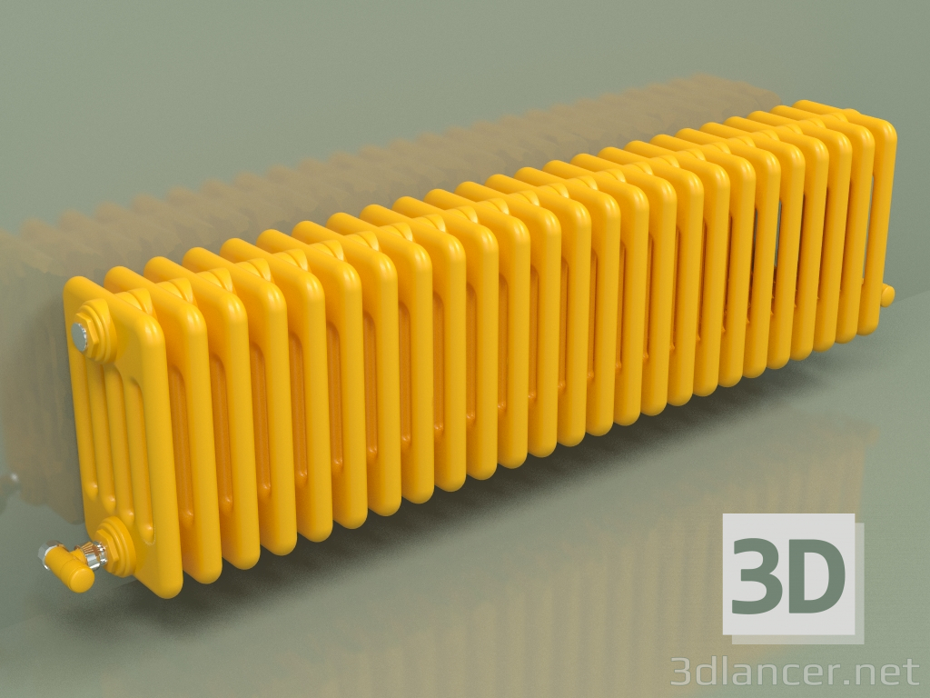 3d model Radiador TESI 5 (H 300 25EL, Amarillo melón - RAL 1028) - vista previa