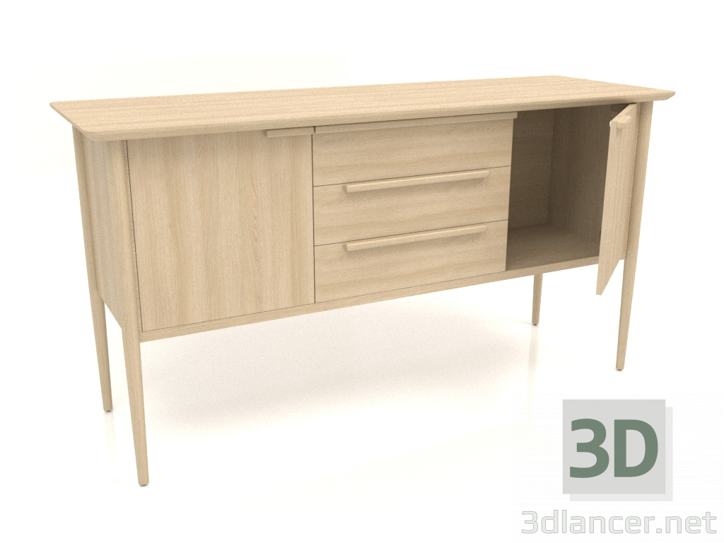 modello 3D Mobile MC 01 (con anta aperta) (1660x565x885, legno bianco) - anteprima